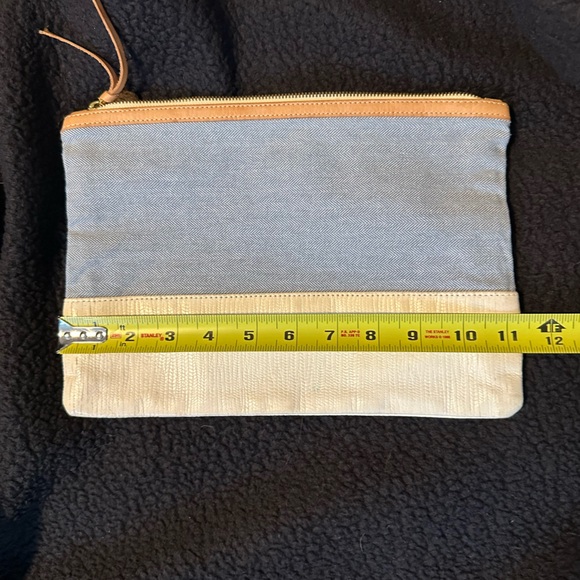 Clare V denim and leather clutch - Picture 5 of 6